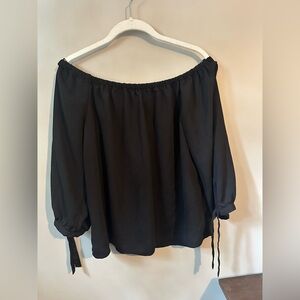 J. Crew Black Off-Shoulder Blouse